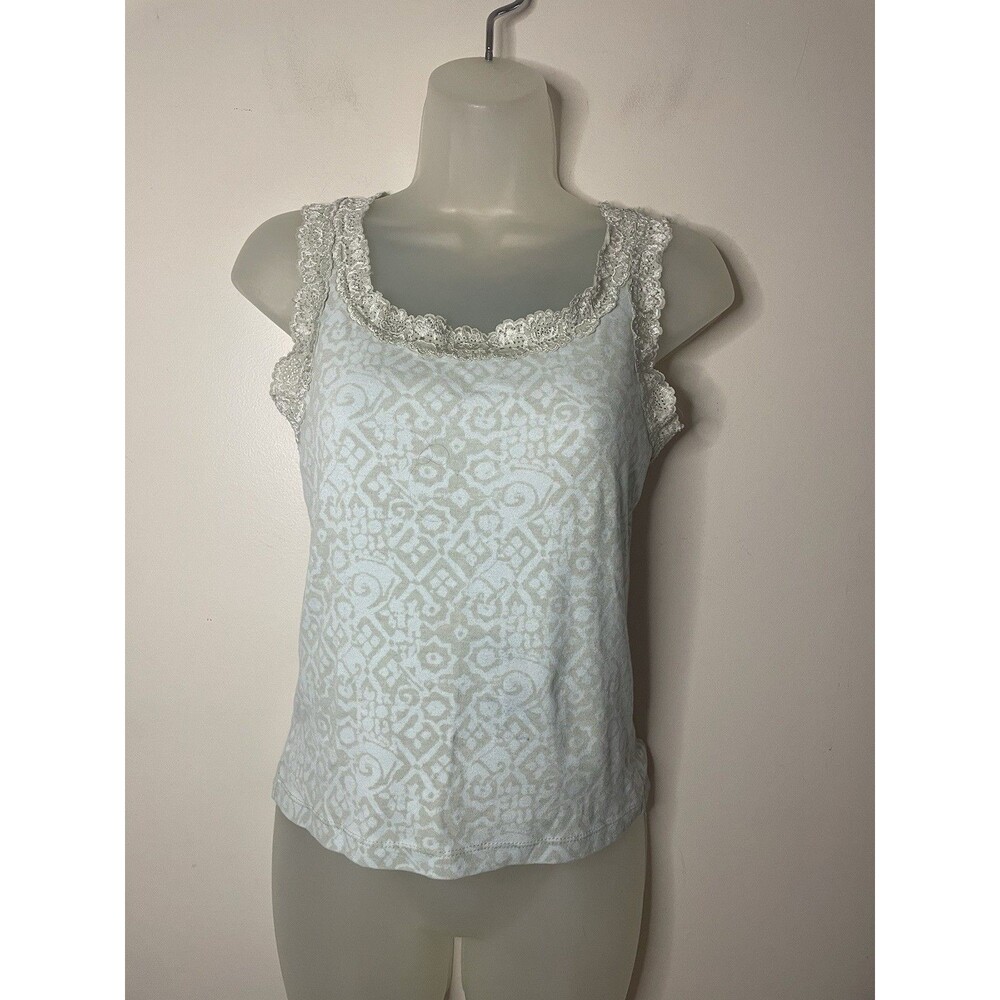 Y2K Tank Top Lace Trim Cami Feminine Camisole Petite M